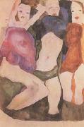 Egon Schiele Three Girls (mk12) oil